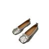 Light Mouth Flat Sole Single Shoes Women's Summer New Silver Casual Versatile Bow with Skirt Soft Sole