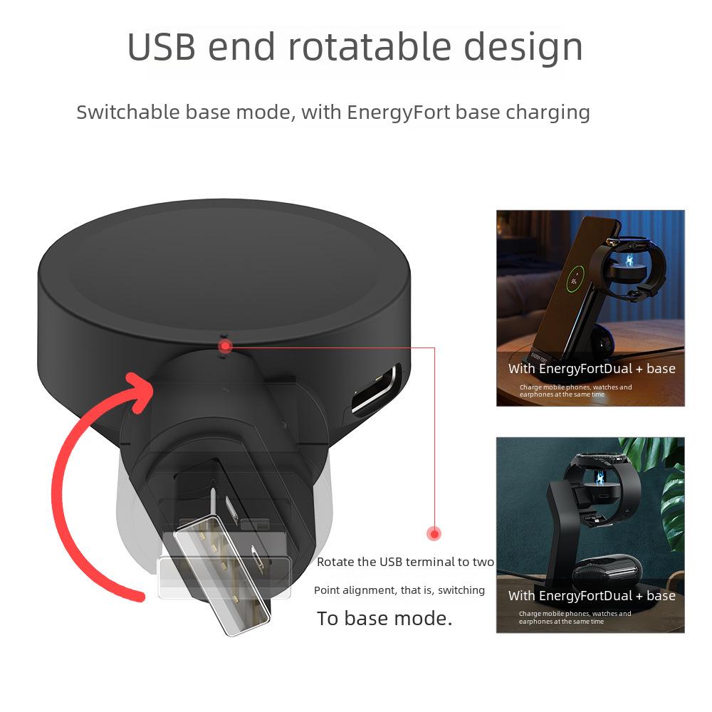 USB Dual Mode Wireless Charger for Samsung Galaxy Watch7/6/5/4/Active2/S3