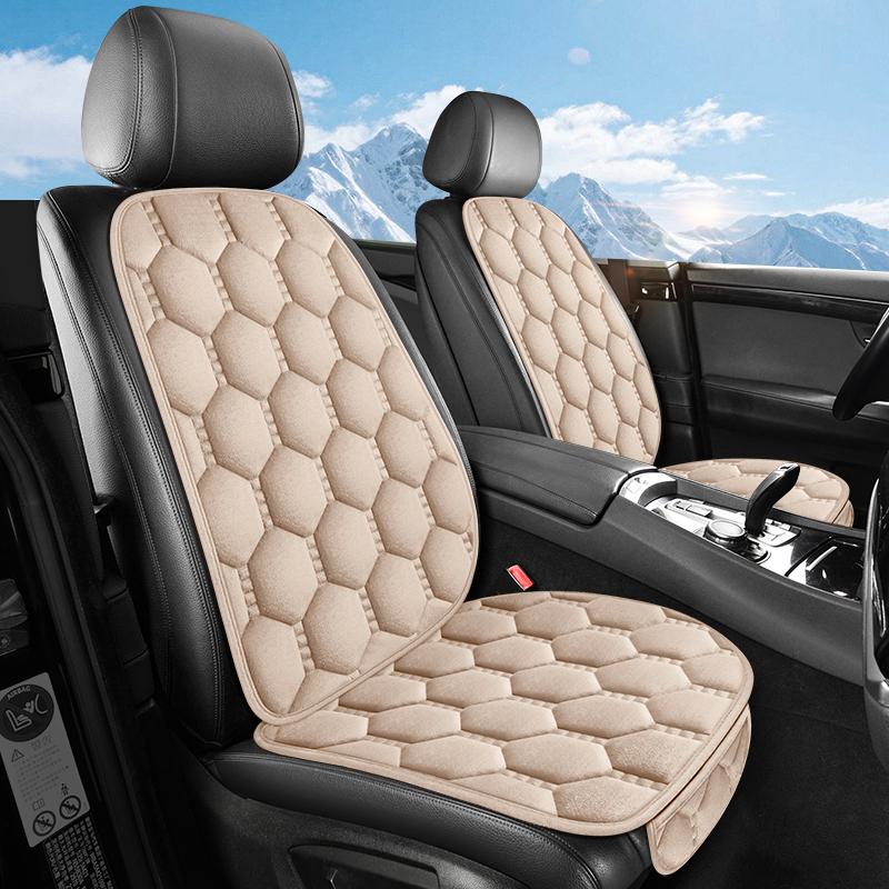 Winter Warmth Thicken Auto Seat Cushion Universal For All Seasons Fleece Anti-Slip Backrest Pad Comfortable And Breathable