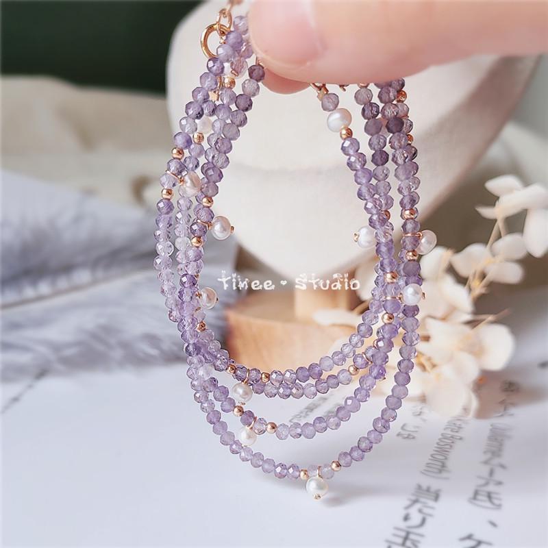 Dreamy Amethyst & Pearl Bracelet Anklet - Delicate Purple Jewelry for Women & Besties
