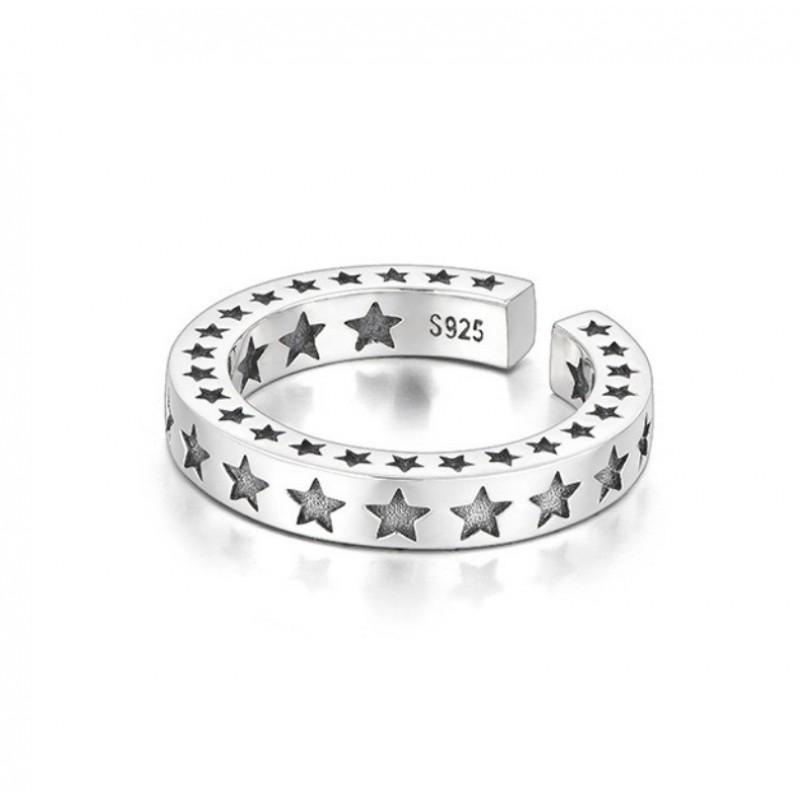 Adjustable Open Ring Men Women Vintage Star Geometric Design Plated Copper Unisex Fashion Jewelry