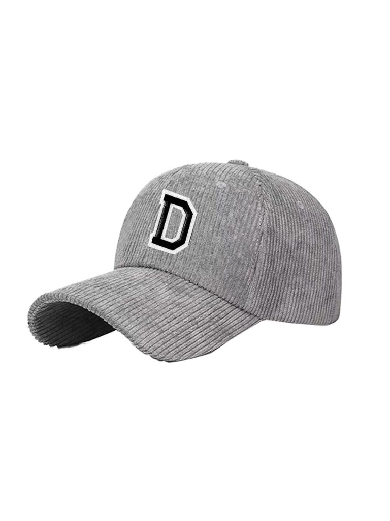 1PC Unisex A-Z Letter Corduroy Baseball Cap,Women Adjustable Sports Hat,Vintage Corduroy Hat Trucker Cap