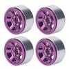 4PCS RC Wheel Hubs Set Aluminium Alloy CNC RC Wheel Rim Hubs for 1.9in Tire Tread Purple