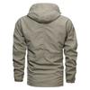 Men's Casual Autumn Winter Long Sleeve Hooded Zipper Outdoor Waterproof Jacket