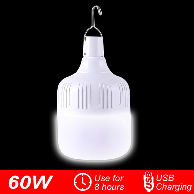 Outdoor Rechargeable Lamp Bulbs High Brightness Emergency Light Hook Up Camping Fishing Portable Lantern