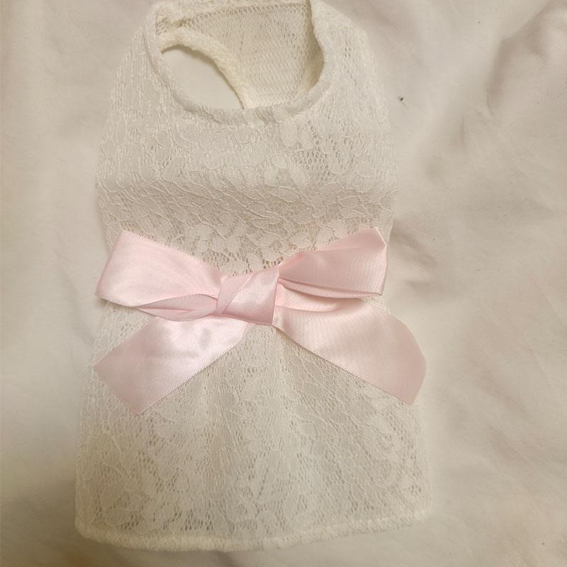 White Green Girls Dog Clothes Mesh Ribbon Bowknot Dog Weeding Dress for Small Medium Dogs Chihuahua Poodle Puppy Kitten Skirt XL