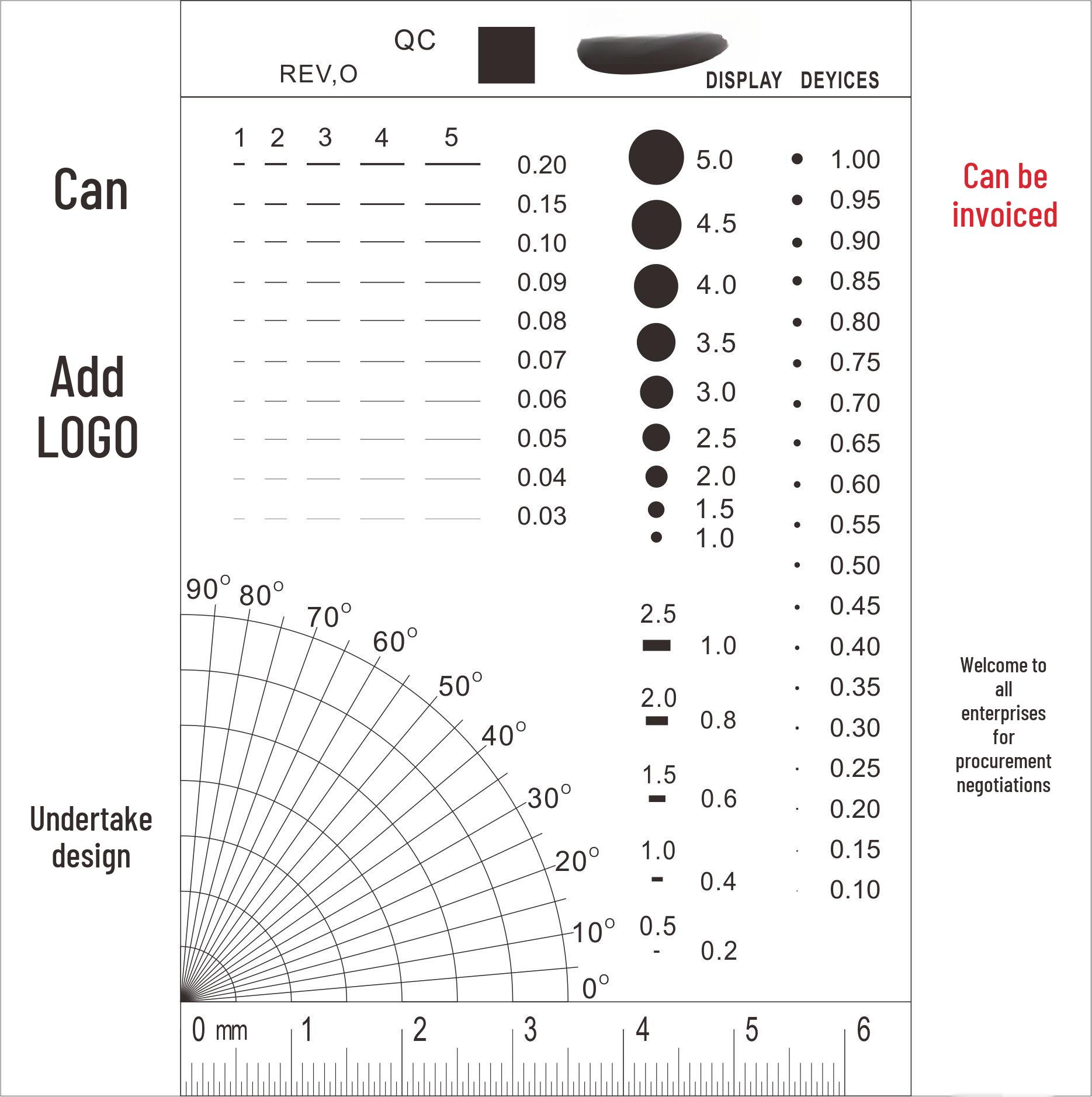 

Stain Gauge Inspection Card: Wire Gauge & Defect Comparison Ruler Model 47-1