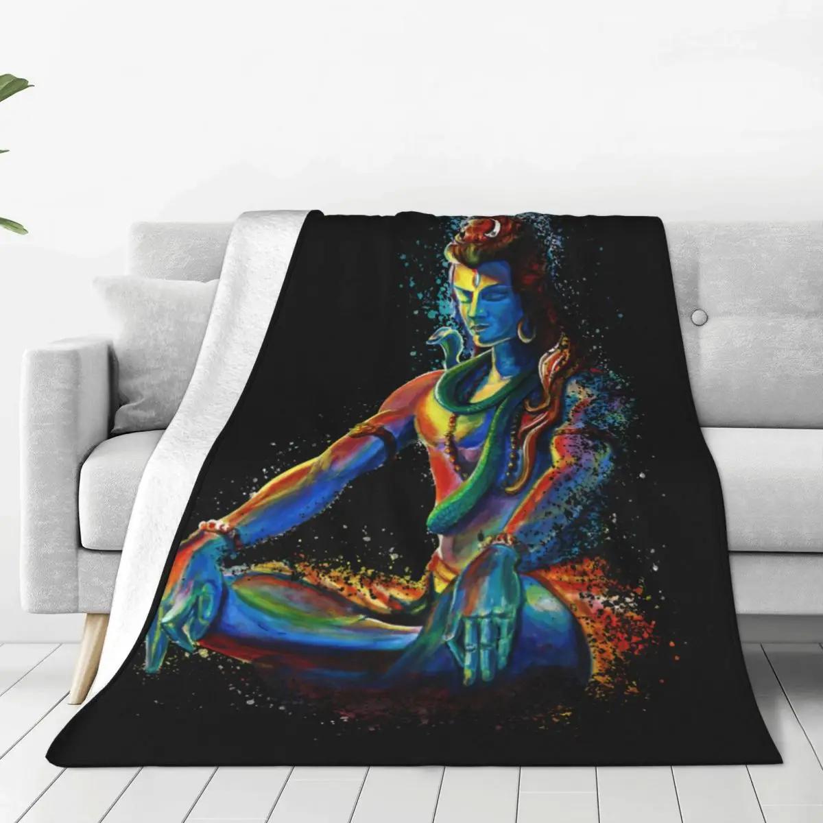 

Eternal Lord Shiva In Meditation Plush Blanket Hindu Ganesha God India Lingam Creative Throw Blanket for Home 200x150 Bedspread 100x150cm