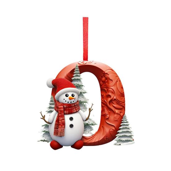 

Подвеска с рождественскими буквами от A до Z, подвесной рождественский алфавит, акриловое украшение в виде снеговика, украшение для рождественской елки, автомобильный рюкзак