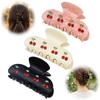Presilha de Cabelo com Strass Brilhantes Incrustados Padrão Decorativo de Cereja Presilha para Cabelo da Parte de Trás do Cabeça Design de Dentes Grandes e Largos Presilha de Cabelo Acessório de Cabelo Versátil