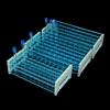 10Pcs Plastic Test Tubes Vials With Caps & Pipe Rack Holder Stand 40/50 Holes