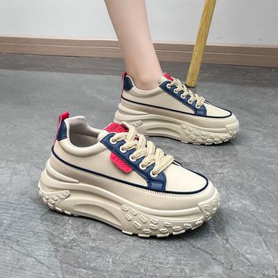 Zapatillas de Plataforma para Papá Primavera Nuevo Street Snap Estudiante Zapatilla para Correr Aumento de Altura Ocio