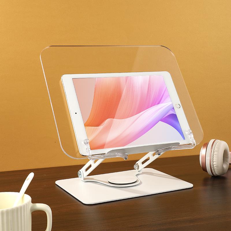 Acrylic Rotating Reading Stand: Multifunctional Book, Tablet, and Laptop Holder with Page Turner for Children