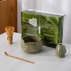 4-8pcs Cherry Blossom gradient pink Matcha Bowl with Matcha Whisk Set Japanese Tea Set Includes Matcha Bowl with Spout
