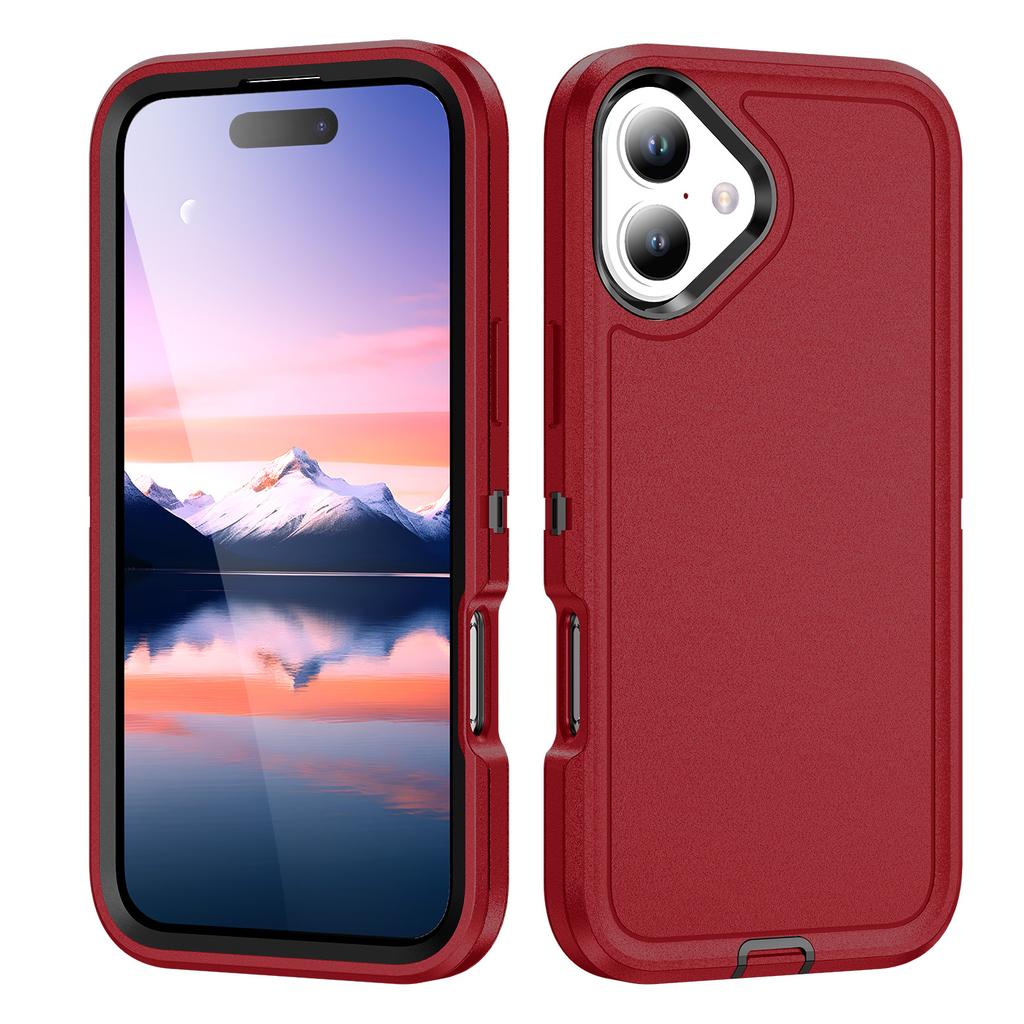 For iPhone 17 Case PC+Silicone+EVA 3 in 1 Shockproof Phone Cover