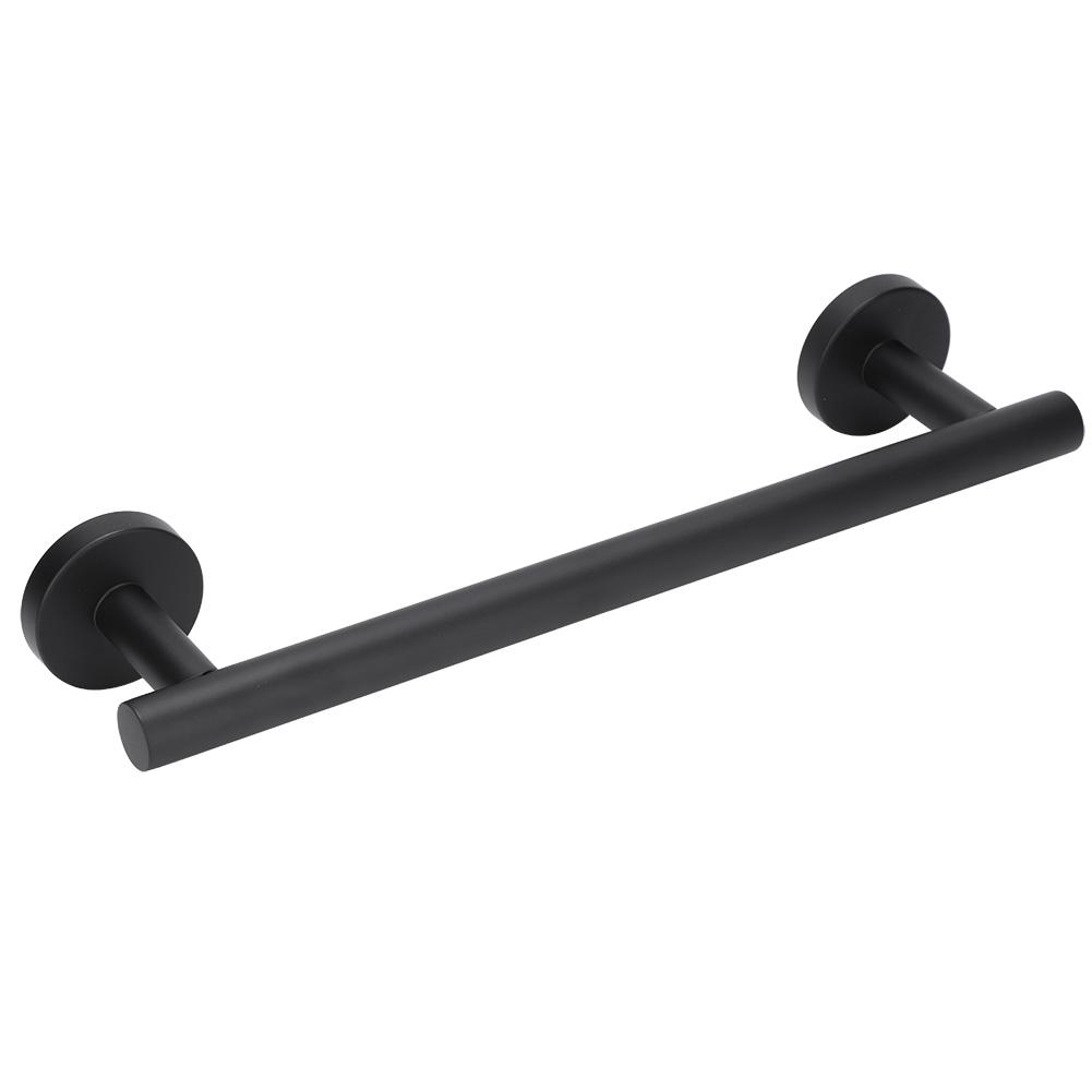 30cm Stainless Steel Black Brushed Single Towel Bar Rack Holder Bathroom Storage Organizer