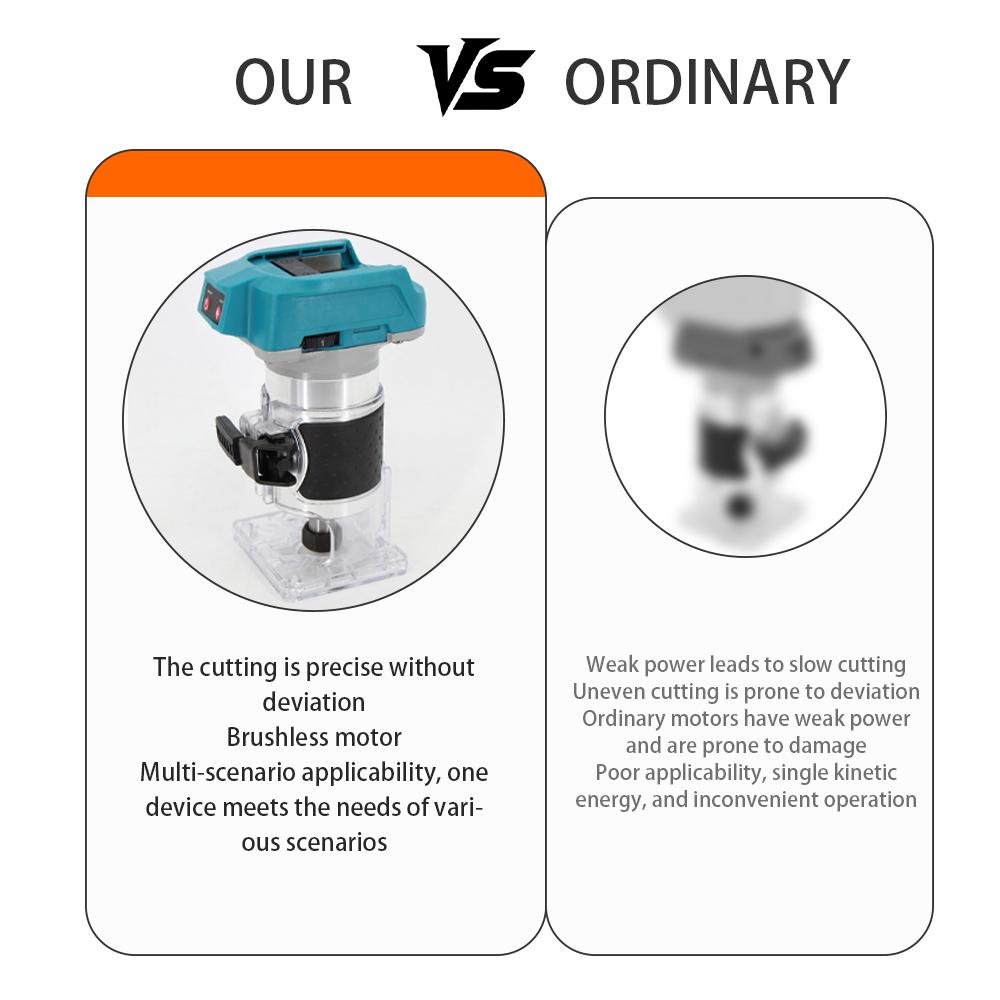 Mamidw Brushless Cordless Router Trimmer Milling Engraving Machine for Makita 18V Battery Woodworking DIY Tool
