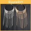 Fashionable Retro Multi Layer Tassel Design Women Metal Necklace For Modern Streetwear Outfit