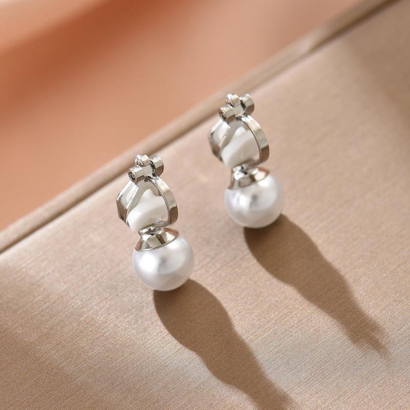 New product simple personality geometric painless pearl ear clips alloy earrings earrings earless accessories