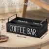 4 Compartments Coffee Bar Organizer Wooden Coffee Station Countertop Storage Box for Stacked Coffee Cup,Creamers,Coffee Tools