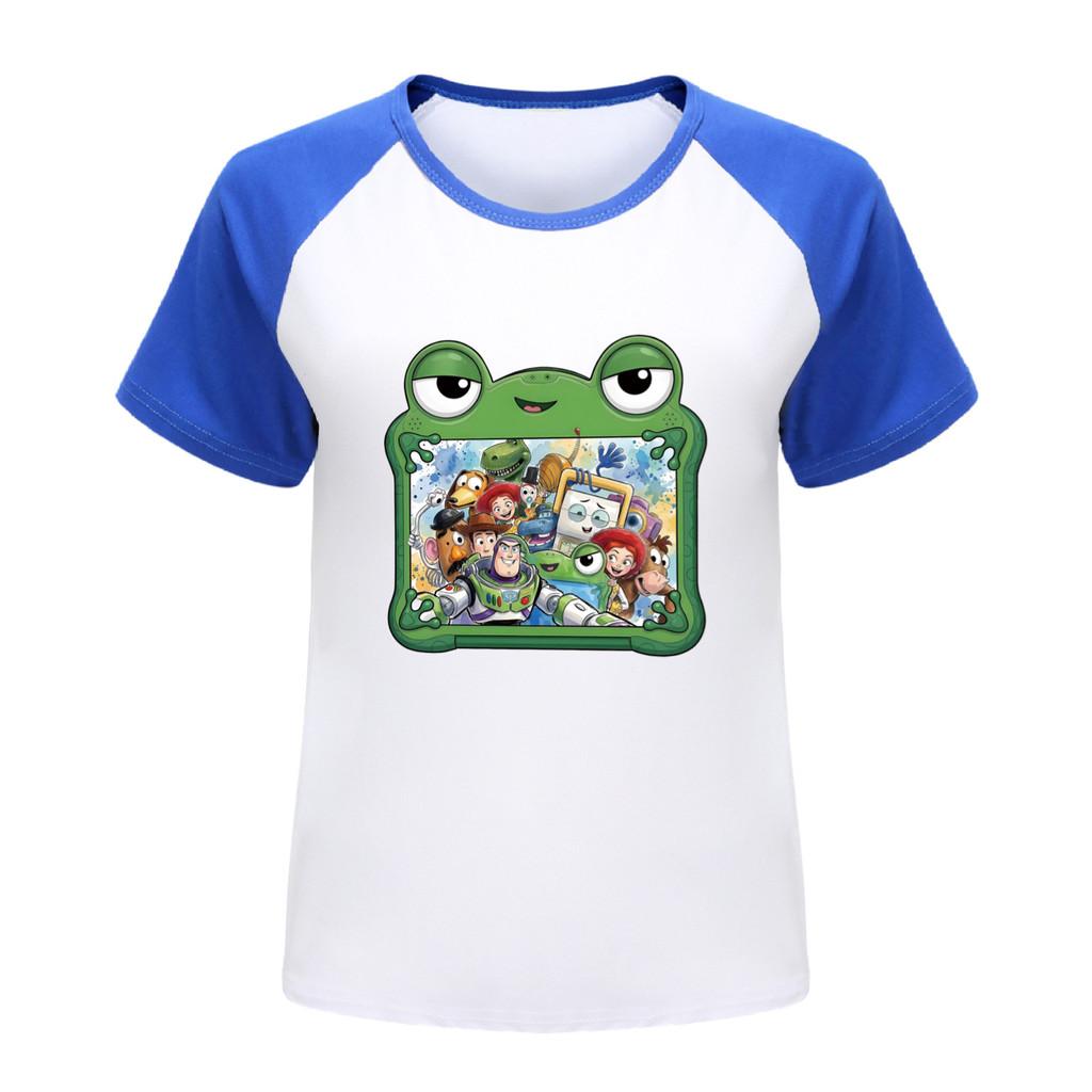 5738 Multi-color Kids Boys Girls Jessie Woody Cartoon Print Raglan Sleeves T-Shirt 100cm синий