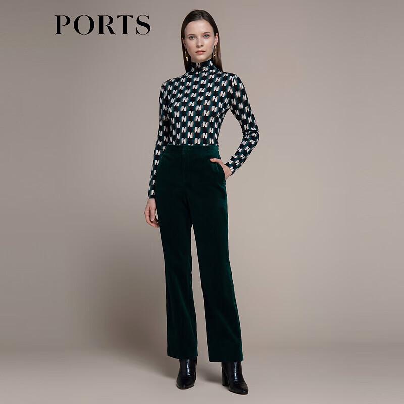 PORTS Women's High Neck Mixed-Color Knit Sweater