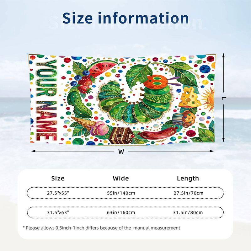 Adventure Journey Theme Beach Towel Personalized Custom Name & Text Soft Quick Dry Beach Towel for Swimming Travel