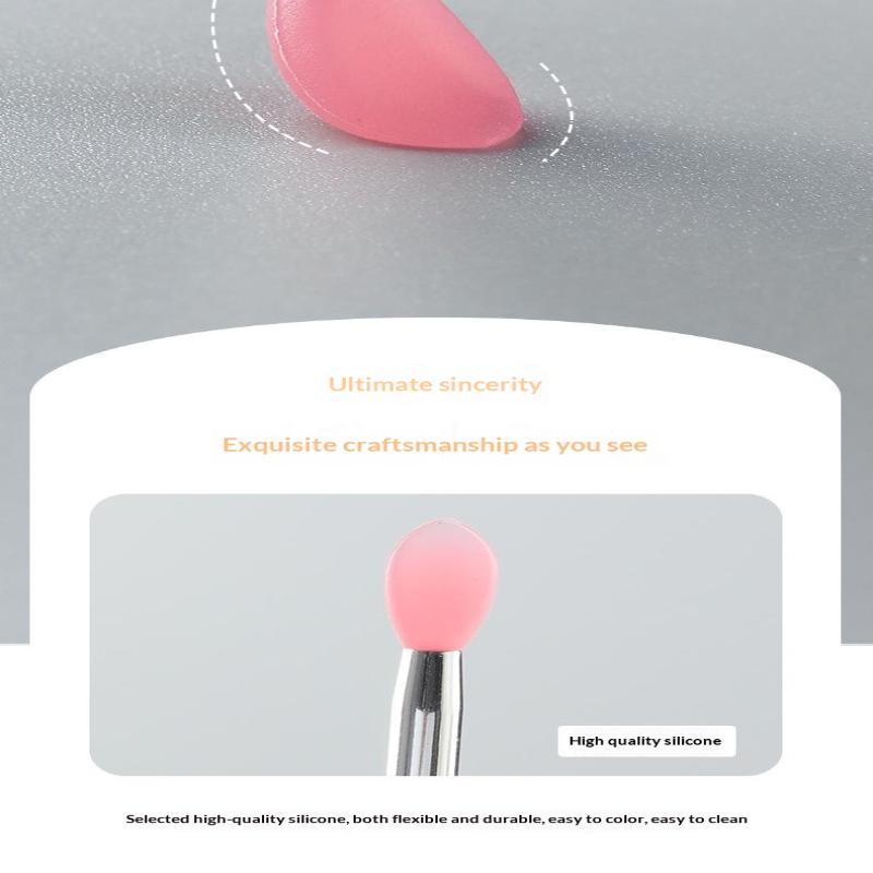 1 Pack Silicone Lip Brushes With Soft Tip Dustproof Cover For Daily Makeup Travel Lip Gloss Use