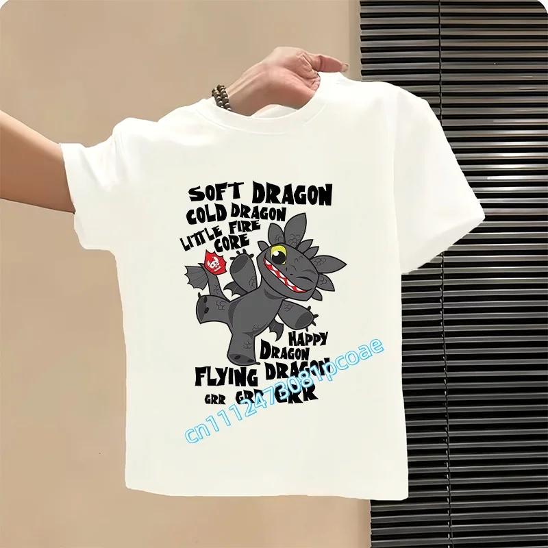 Dragon Tamer Summer Tshirt Boys Sports Shirt Girls Casual Top Cartoon Print Childrens Pure Cotton Short Sleeve Shirt