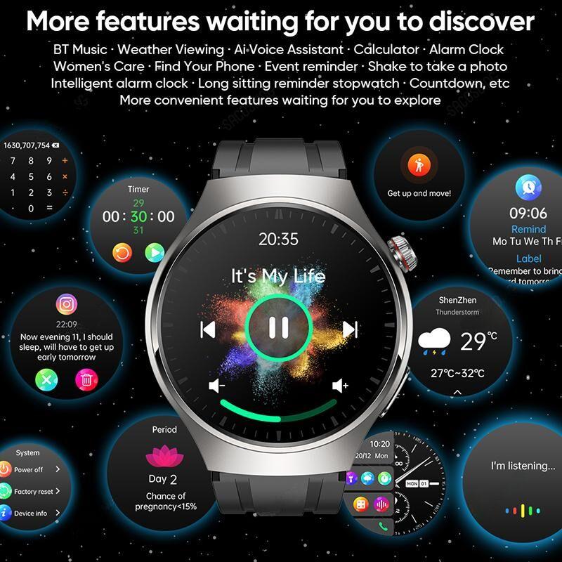 SACOSDING Nové chytré hodinky ECG+PPG Bluetooth Volání 466*466 AMOLED 1,43 palcový celodotykový SmartWatch Smartwatch Sportovní hodinky srdeční frekvence pro Android