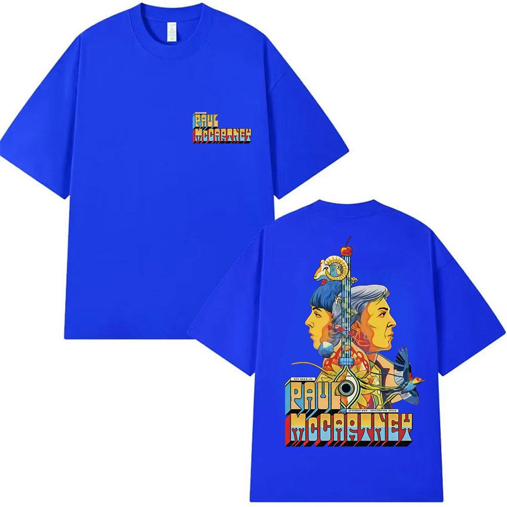 Paul McCartney Got Back Tour 2025 Koszulki Merch Męskie Lato Vintage Luźna Bawełniana Koszulka Unisex Hip Hop Rock Odzież Koszulka