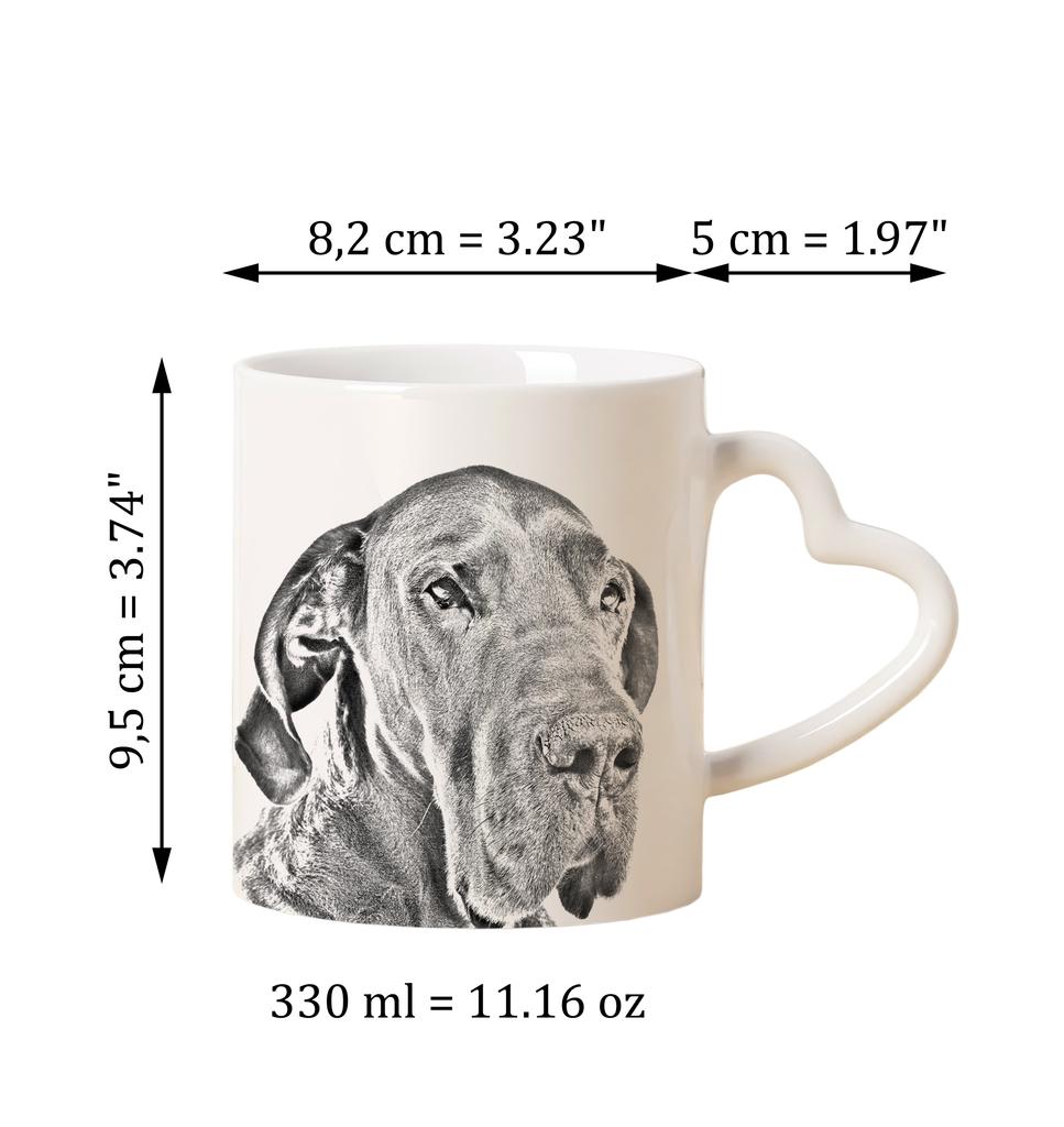Deutsche Dogge I - Tasse mit Hund, entzückende Tasse mit herzförmigem Henkel, universelles Geschenk von der Marke Art-Dog