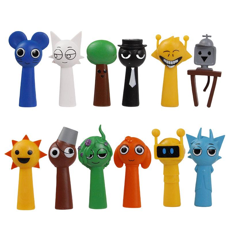Hot New 6 style12pcs/Set Mini Sprunki Action Figure Toy Cartoon Movie Sprunki Wenda Model Doll Figurines Kids Gift