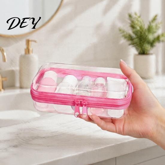 Portable Jewelry Case for Trip Clear Zipper Storage Bag, Durable Hard Shell Case, Pill Box Travel Dustproof Container, Headphones Pills And
