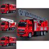 Fire Truck Alloy Inertia Pullback Toy With Rotatable Ladder For Kids Play And Handson Interaction
