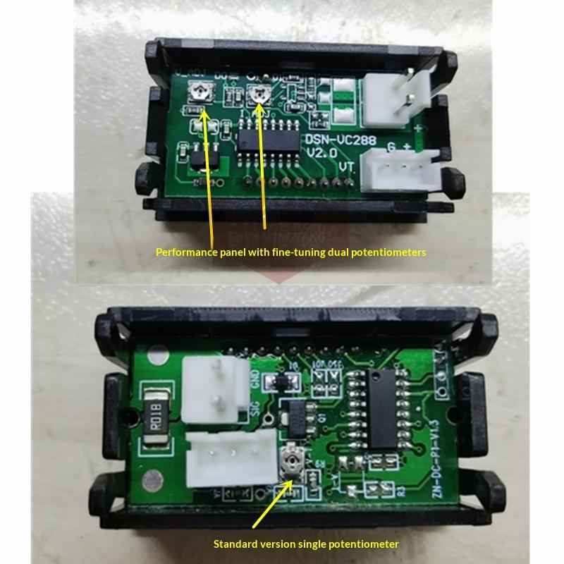 1 Set 100V 10A 50A 100A Voltage Current Meter Tester Digital Voltmeter Ammeter 0.28In Dual Led Display Panel With Connect Wires