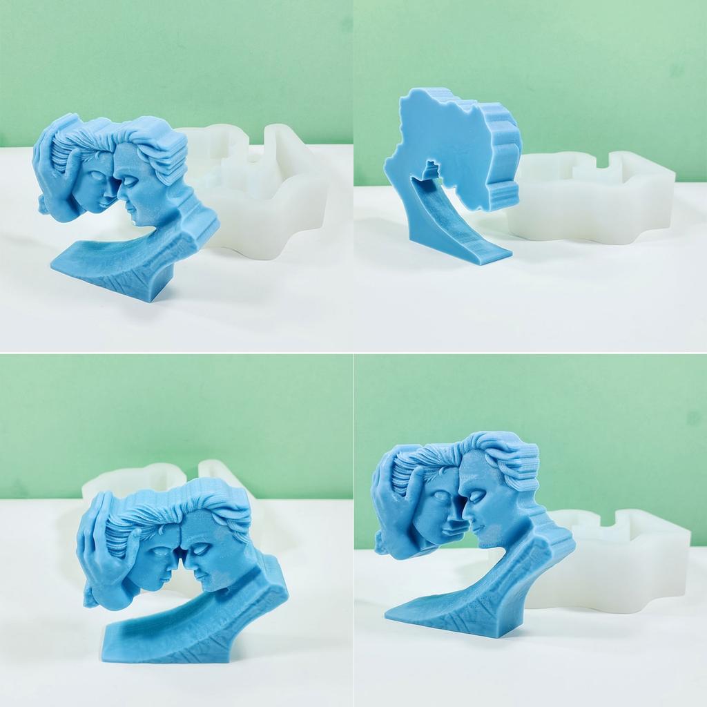 Menschliches Gesicht Skulptur Kerzenform zur Herstellung von Kerzen Gipsornamenten Heimdekorationen DIY Handwerk Statue Kerzenform