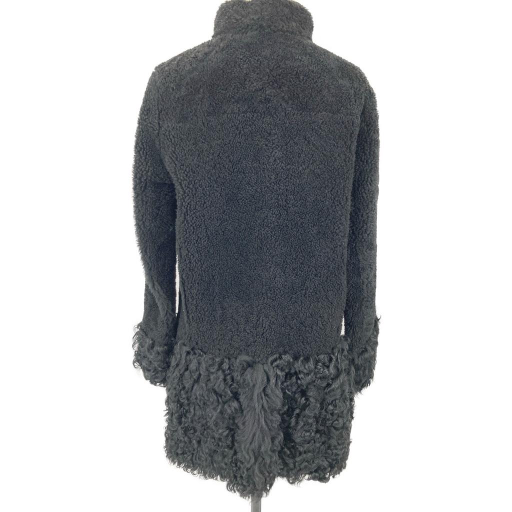 MIUMIU [Domestic Regular] MPS377 1CQY Sheepskin Mouton Coat 42 blackUsed