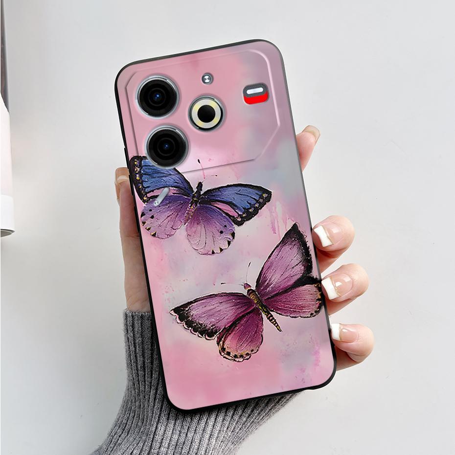 6.78" For Tecno Pova 6 Neo Case Pova6 Neo Back Cover Stylish Pattern Black Silicone Soft Phone Cases For Tecno Pova 6 Neo Fundas