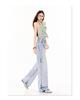 Women's Retro Sky Blue High-Waist Jeans, 2026 Spring/Summer Collection - Loose, Slimming, Floor-Length, Straight-Leg Versatile Pants