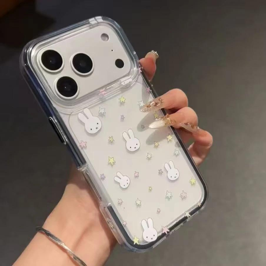 Color Star Miffy Rabbit Suitable for Apple IP16/17Promax Mobile Phone Case 15 2-in-1 Colorful 14Pro Set