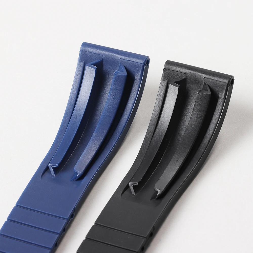 20mm TPU Silicone Bracelet for Rolex Submariner Watch Band for GMT Daytona Oyster Flex Metal Buckle Replacement Strap 20MM