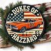 Vintage Patriotic Muscle Car Aluminum Sign