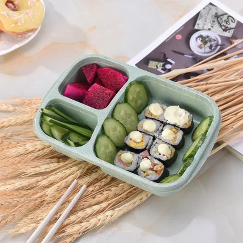 Silicone Portable Hermetic Lunch Box Food Storage Container Colorful Microwavable Picnic Camping Rectangle Outdoor Tableware