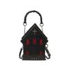Punkowy Styl Nowość Damska Torba Crossbody Kształt Domu Halloweenowe Torby na Ramię Mroczny Zamek Gotycka Torebka Portmonetka dla Dziewcząt