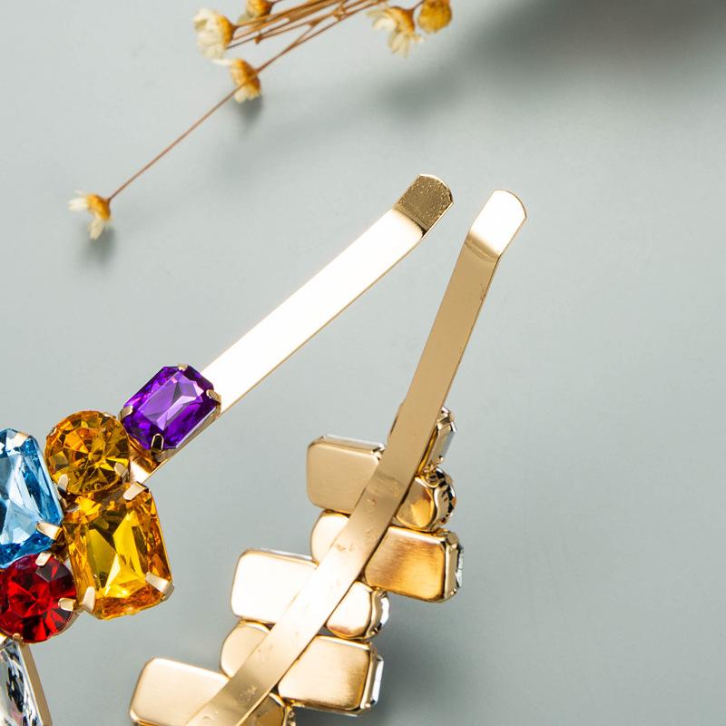 Barokk gullfarget damehårbånd med fargede rhinsteiner hodebånd hårpynt