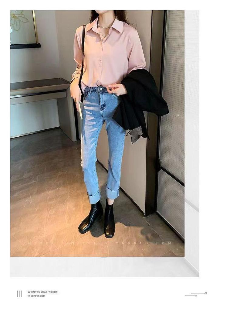 Wrinkle-Resistant Chiffon Long Sleeve Shirt for Women - Spring/Summer Fashion