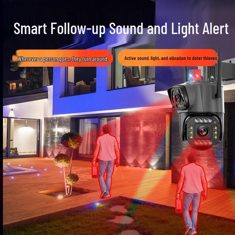 Outdoor Multi-Lens 360° WiFi/4G Security Camera with Night Vision CN plug (adapter included)