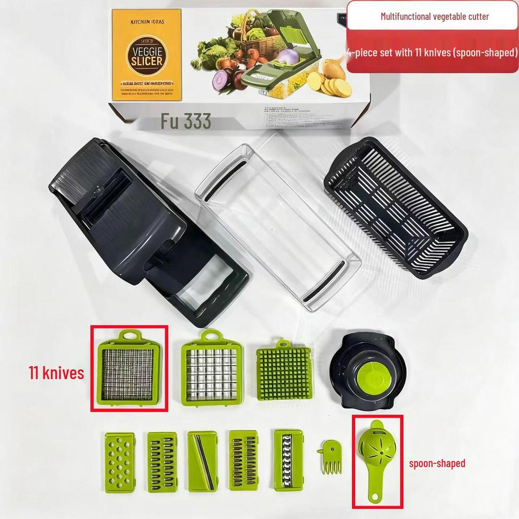 Multi-functional Vegetable Cutter & Potato Peeler Set: Slicer, Shredder, Dicer, Grater, Kitchen Gadget.