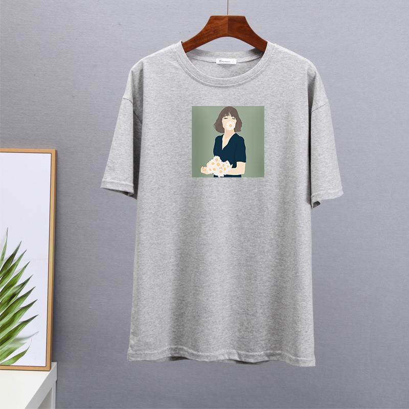 Hirsionsan Kawaii z nadrukiem T Shirt kobiety lato eleganckie podstawowe luźne ubrania estetyczne Harajuku koszulki z nadrukami kobieta Casual bawełniany top